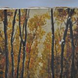Oil on canvas under forest wood
