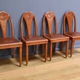 Set of 4 stained beech chairs, Art Deco – 1910