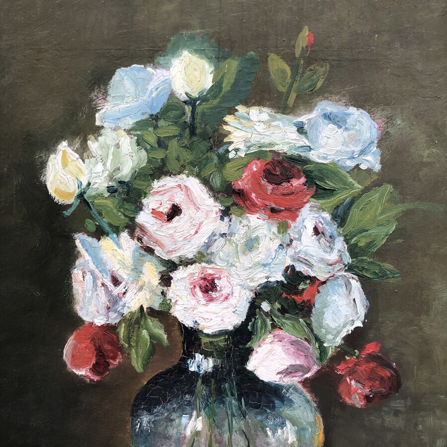 Tableau années 30 "Le bouquet de roses"