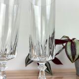6 Arques crystal champagne flutes, Louvre model