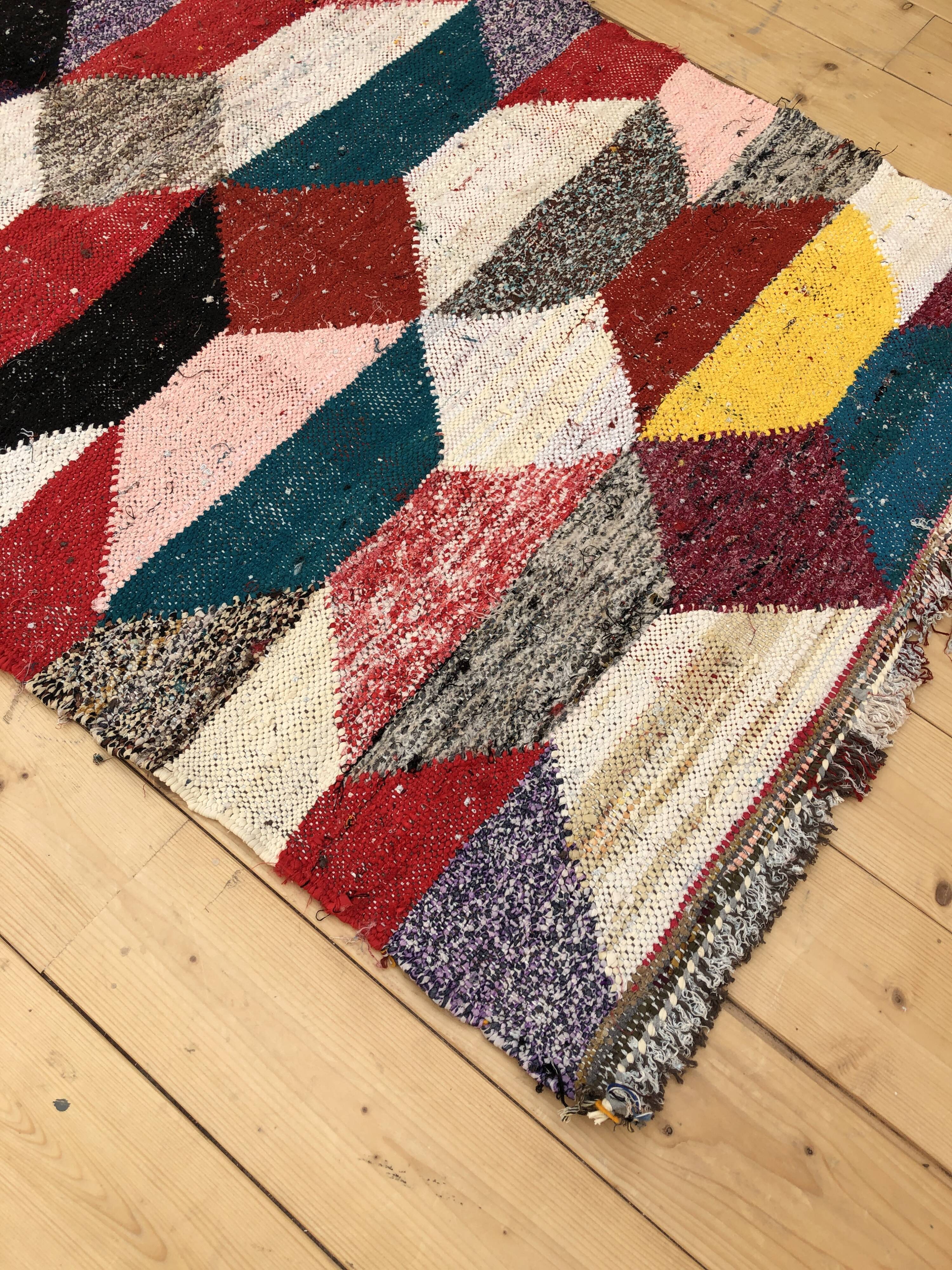 Moroccan Berber carpet Kilim Boucherouite 171x96cm