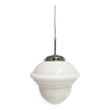 Opal glass ceiling lamp with cable from the 1960s
