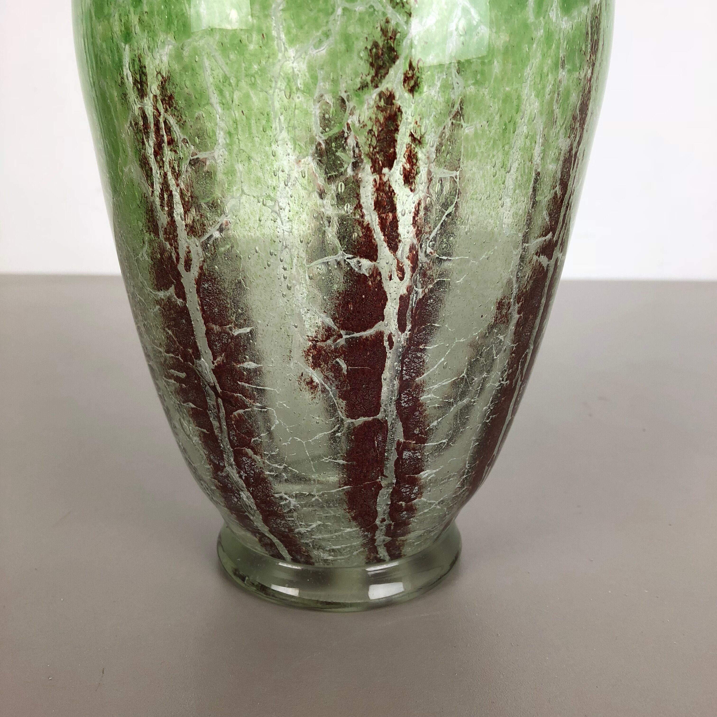 German glass vase by Karl Wiedmann for WMF Ikora, 1930s Bauhaus Art Deco