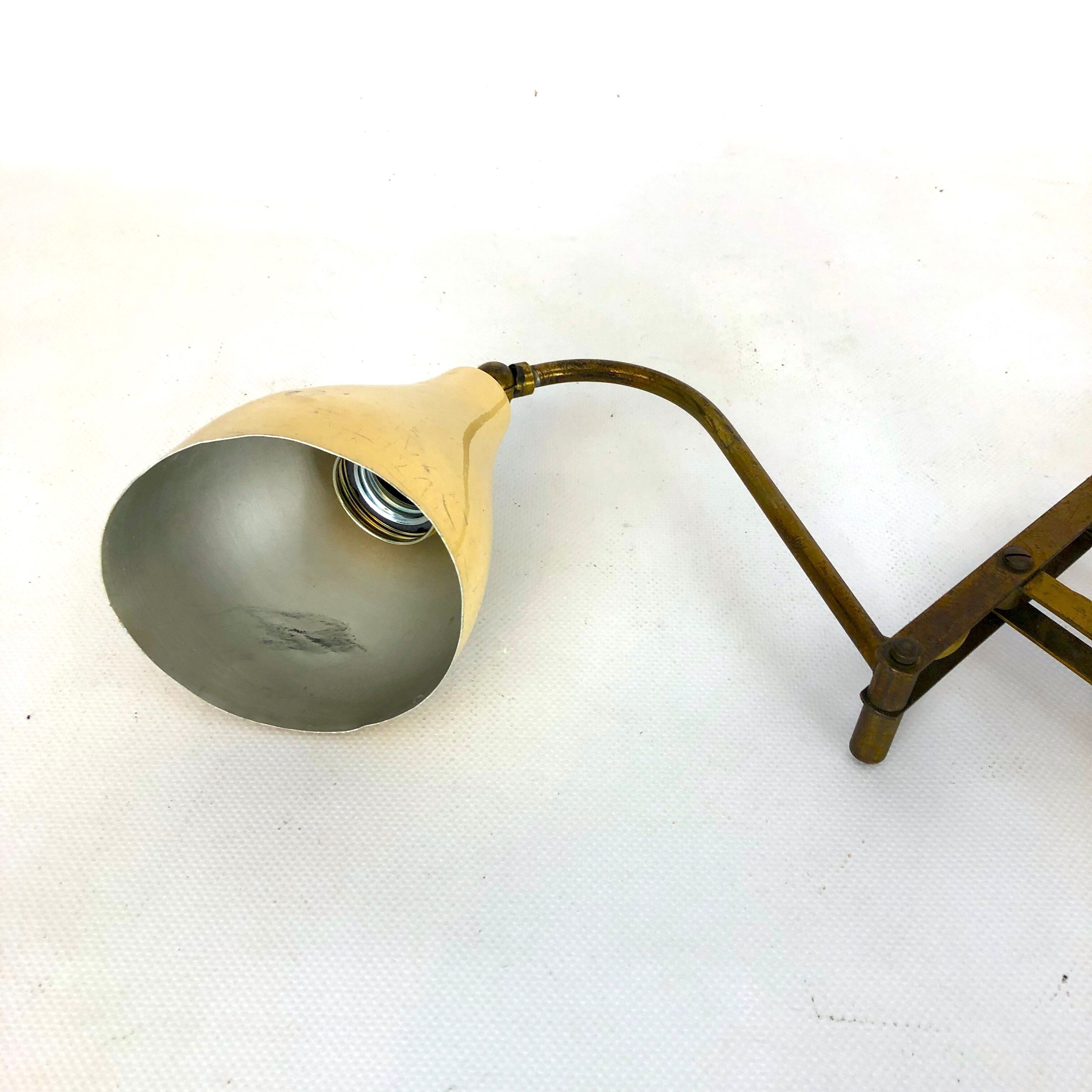 Mid century brass scissor wall lamp from 50s