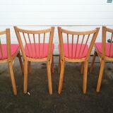 Lot of 4 red Baumann bistro chairs