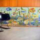 Large vintage mosaic wall fresco 1950