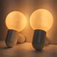 Pair of vintage space age wall lights in white plastic, Allibert 1970 bathroom bedside night light