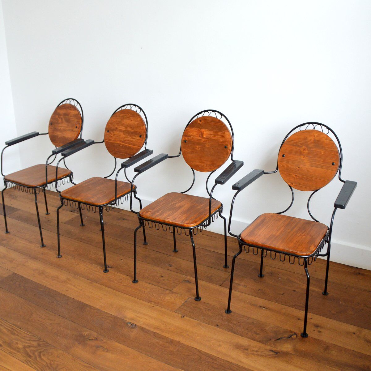 Suite of 4 vintage garden chairs 1950s