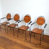 Suite of 4 vintage garden chairs 1950s