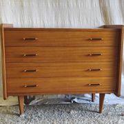 Modernist chest of drawers with 4 drawers in wood - 1950s/60s