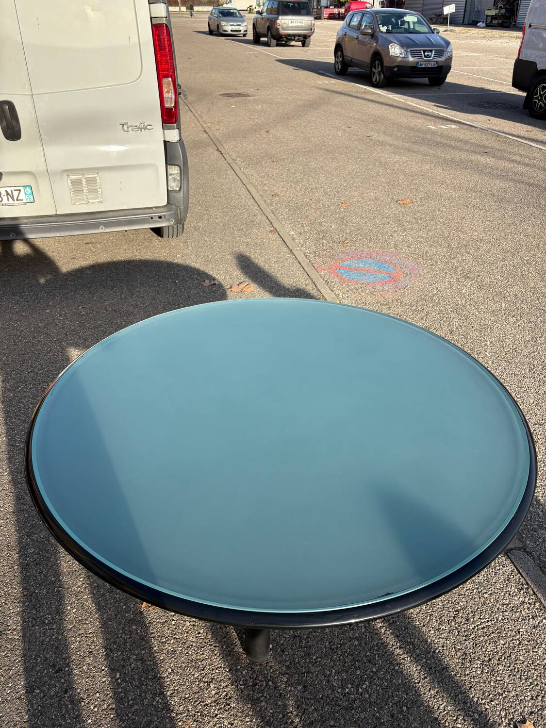 Glass dining table, 1980