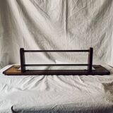 Art Deco wooden hat rack wall shelf with mirror