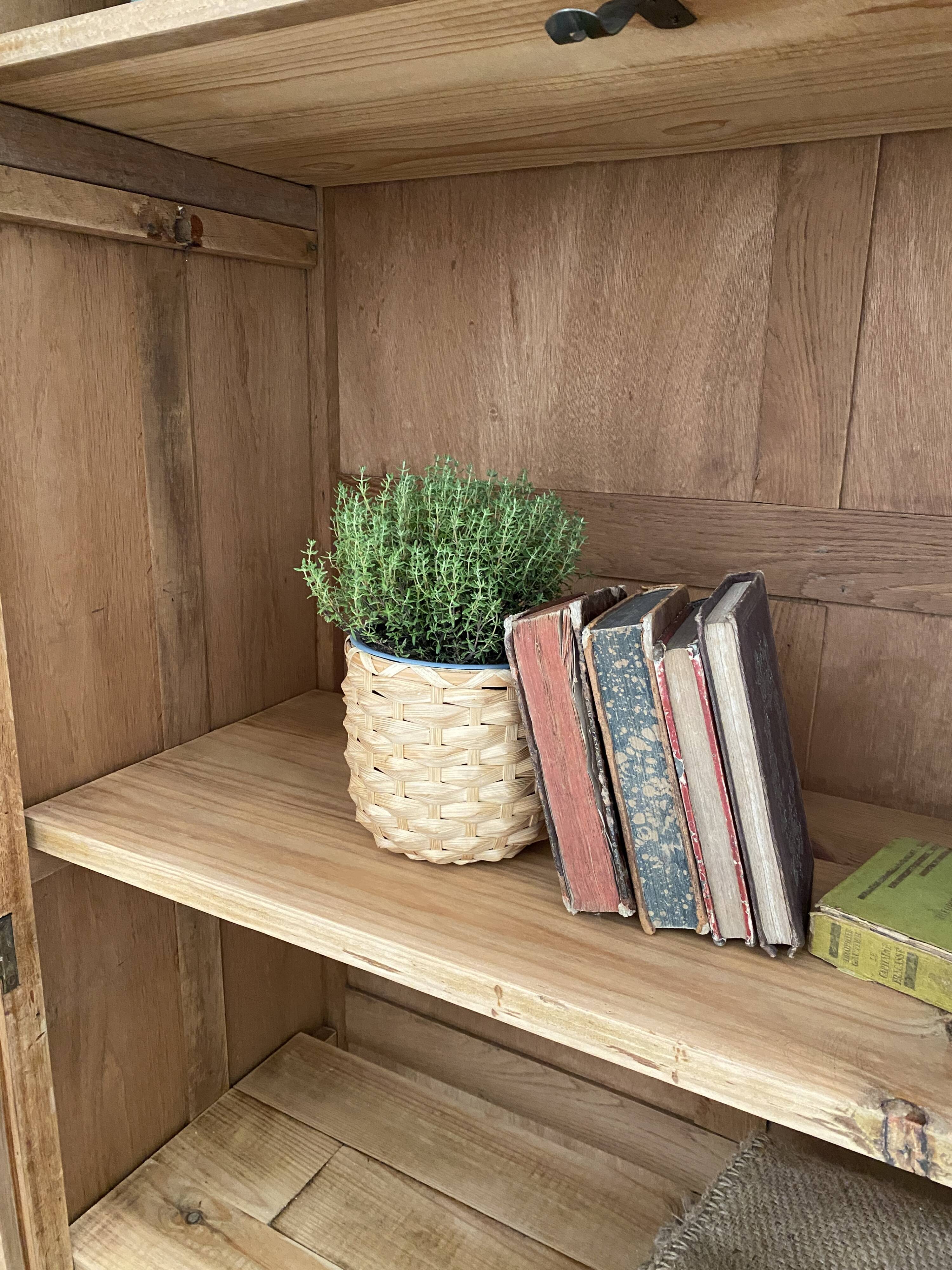 Bibliothèque en chêne - armoire vitrée