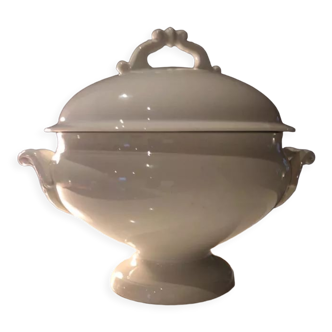 White faience tureen