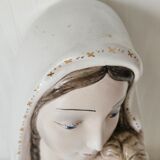 Vintage Italian wall ceramic Virgin and Child
