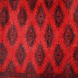 Tapis vintage fait main Ersari en laine rouge vif (122cm x 179cm)