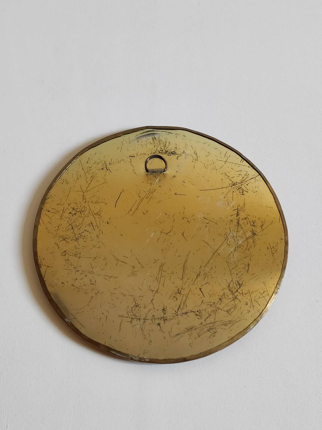 Round brass mirror