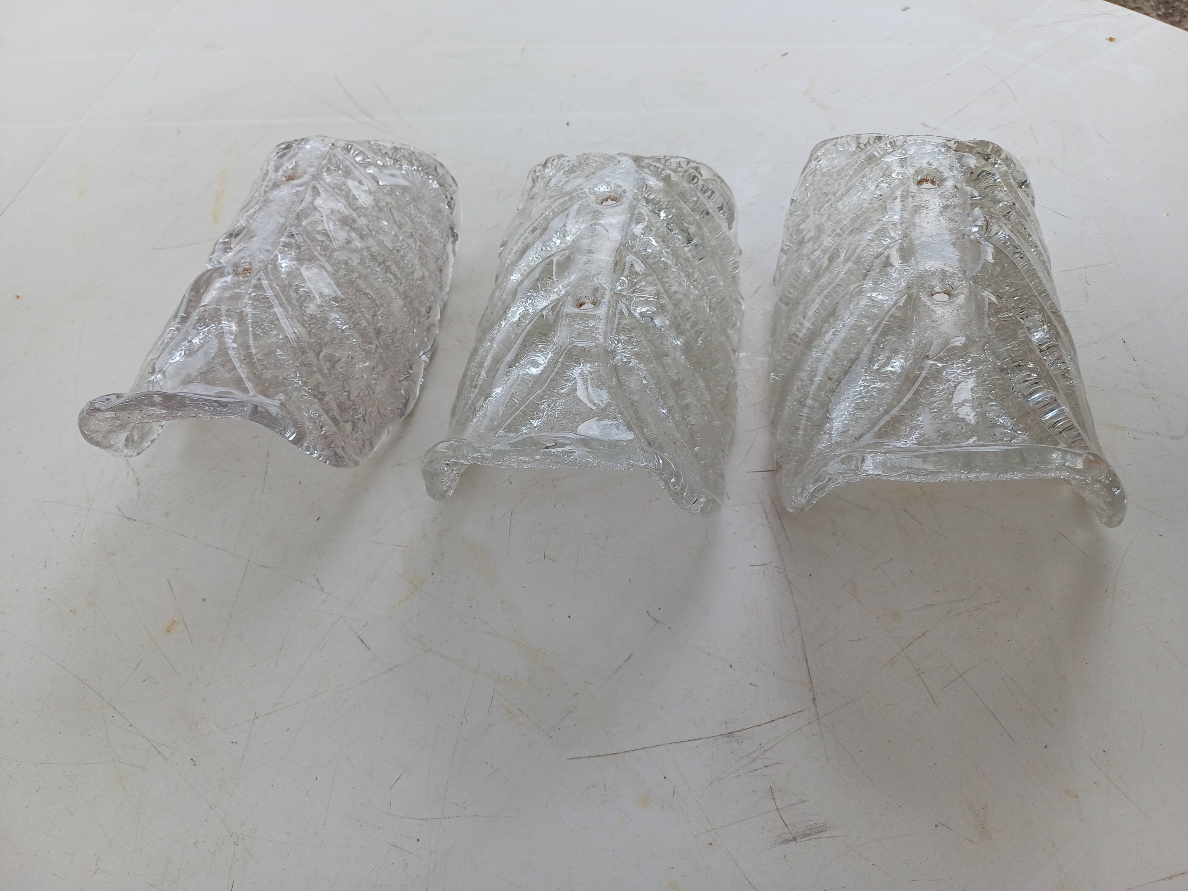 Set of 3 Murano glass "Tiles" wall lights