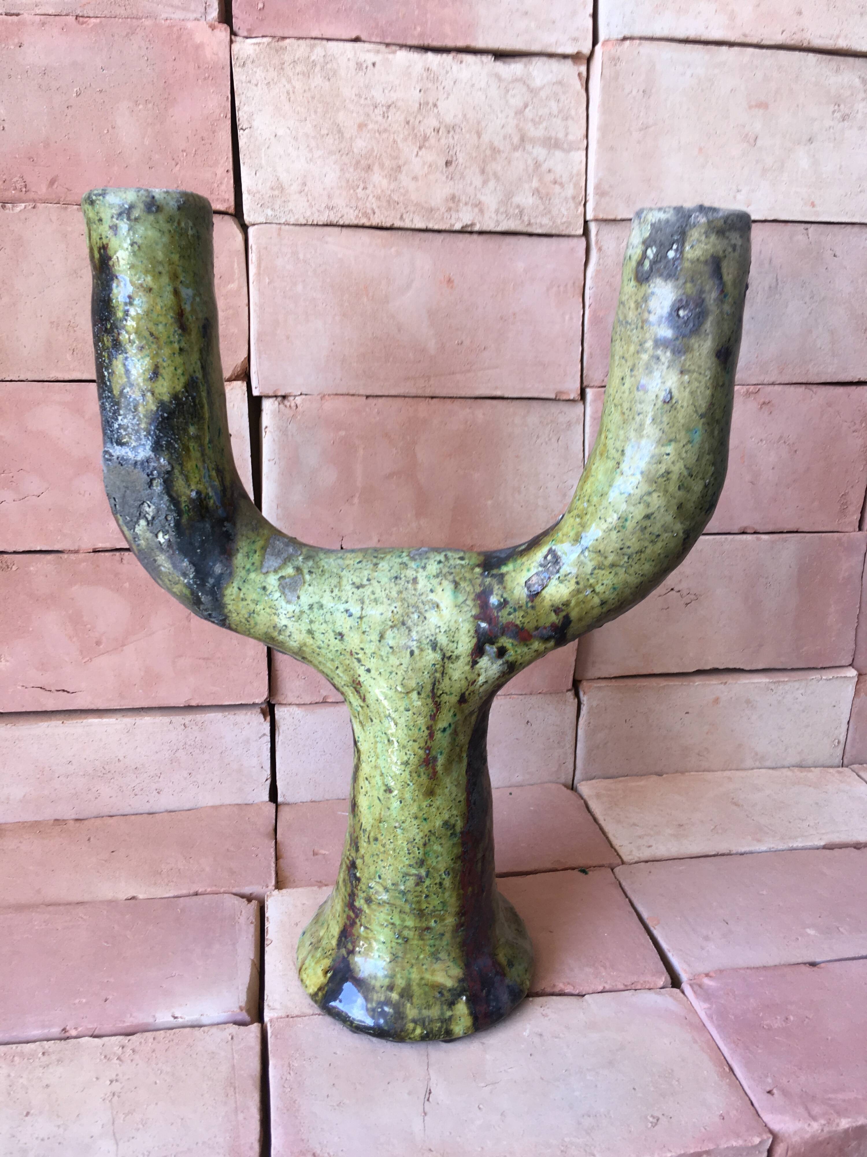 Tamegroute pottery candle holder