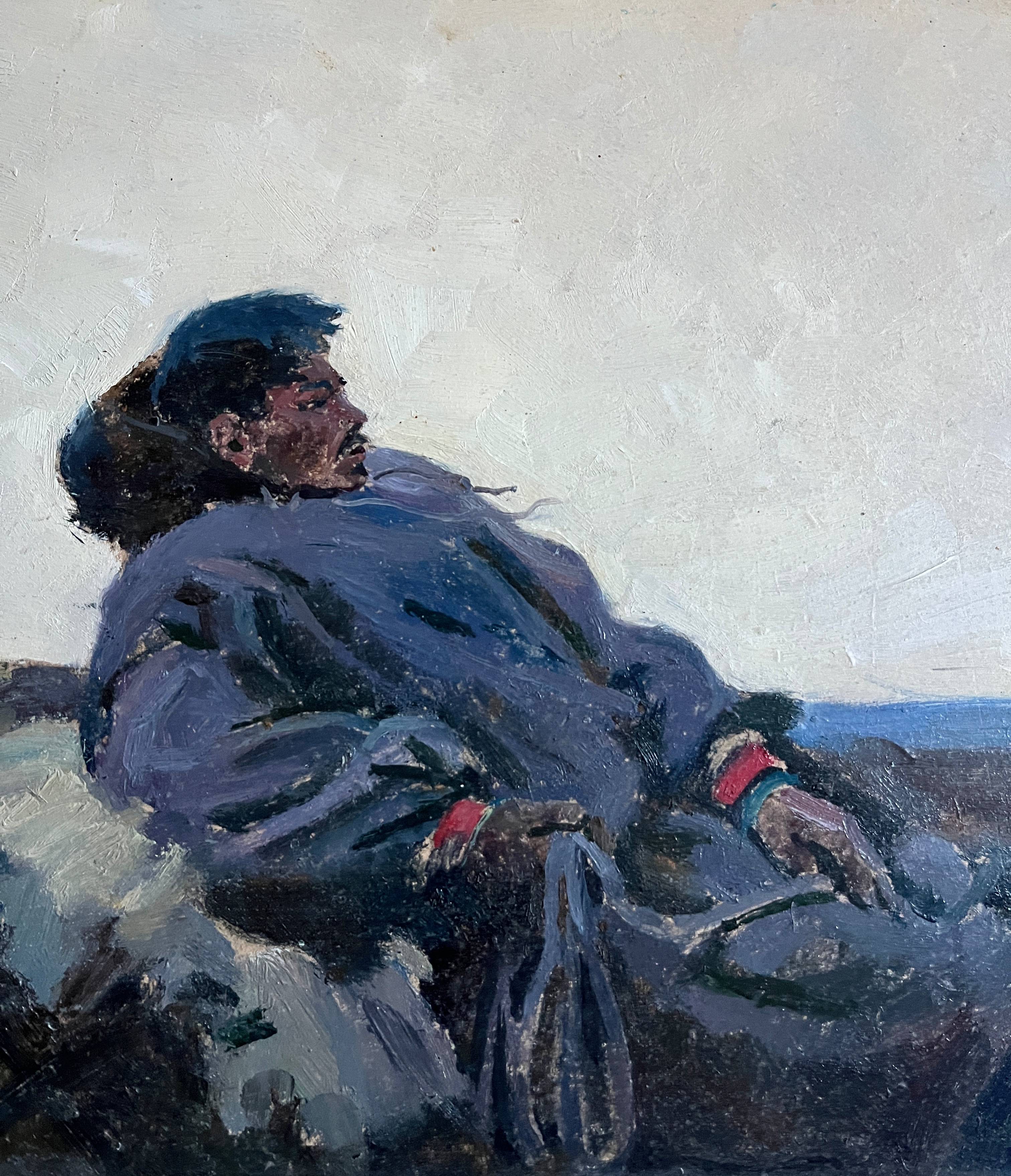 Painting HSP Samouchine (kyiv church) "The Mongol" St Petersburg 1966 Russian