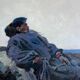 Tableau HSP Samouchine (éc. de Kiev) "Le Mongole" St Petersbourg 1966 Russe
