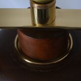 Vintage lamp base Maison le Dauphin in mahogany and brass.
