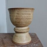 Chalice cup candle holder in stoneware