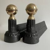 Pair of andirons, fireplace accessories