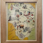 Affiche ancienne carte illustrée du Limousin - JP Pinchon