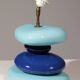 France pebble table lamp by François Chatain, 1980s