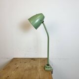 Green industrial workshop table lamp, 1960s