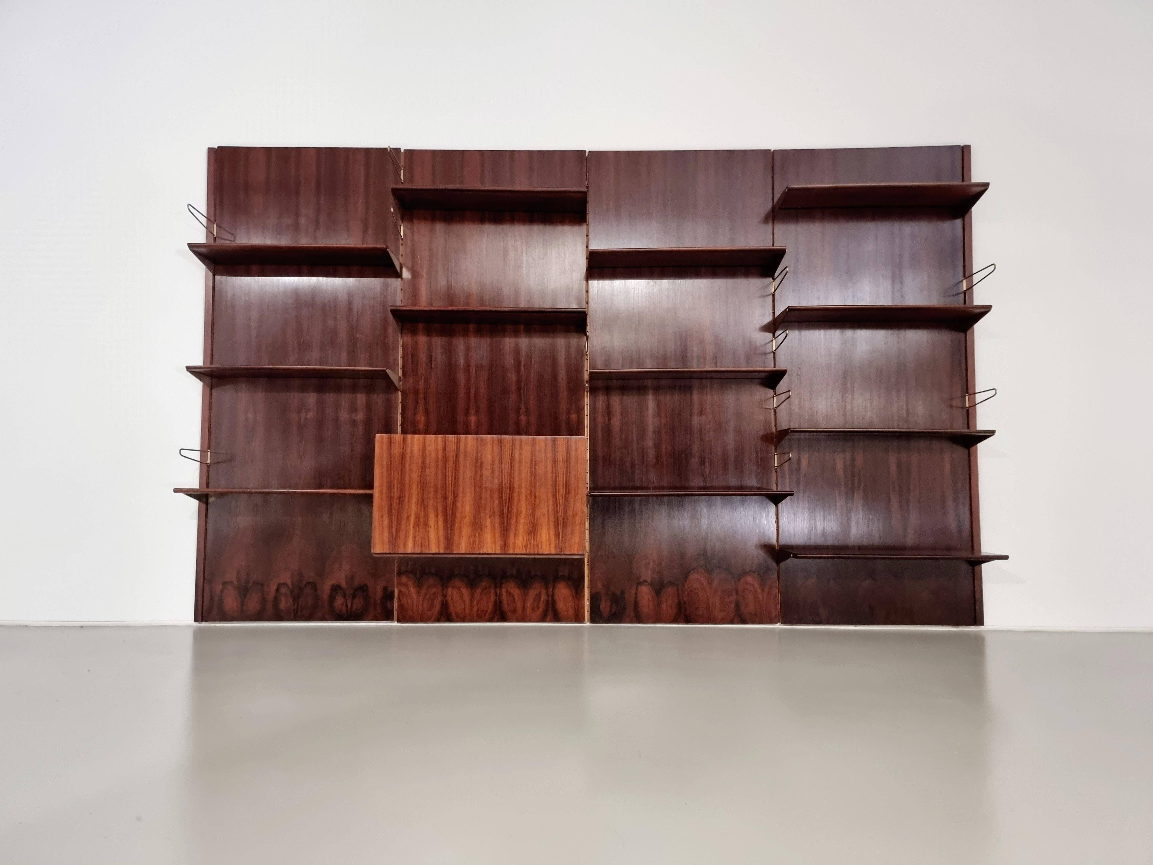 Wall unit by Finn Juhl for Bovirke, Denmark, 1960s.