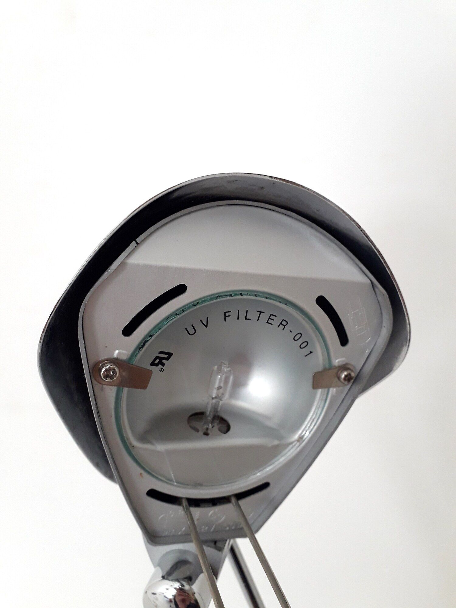 Desk lamp - incm , elea- contemporary design - chrome metal & wood - 1990