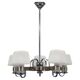 Chandelier en nickel Art Déco avec verre texturé, Tchécoslovaquie, années 1930