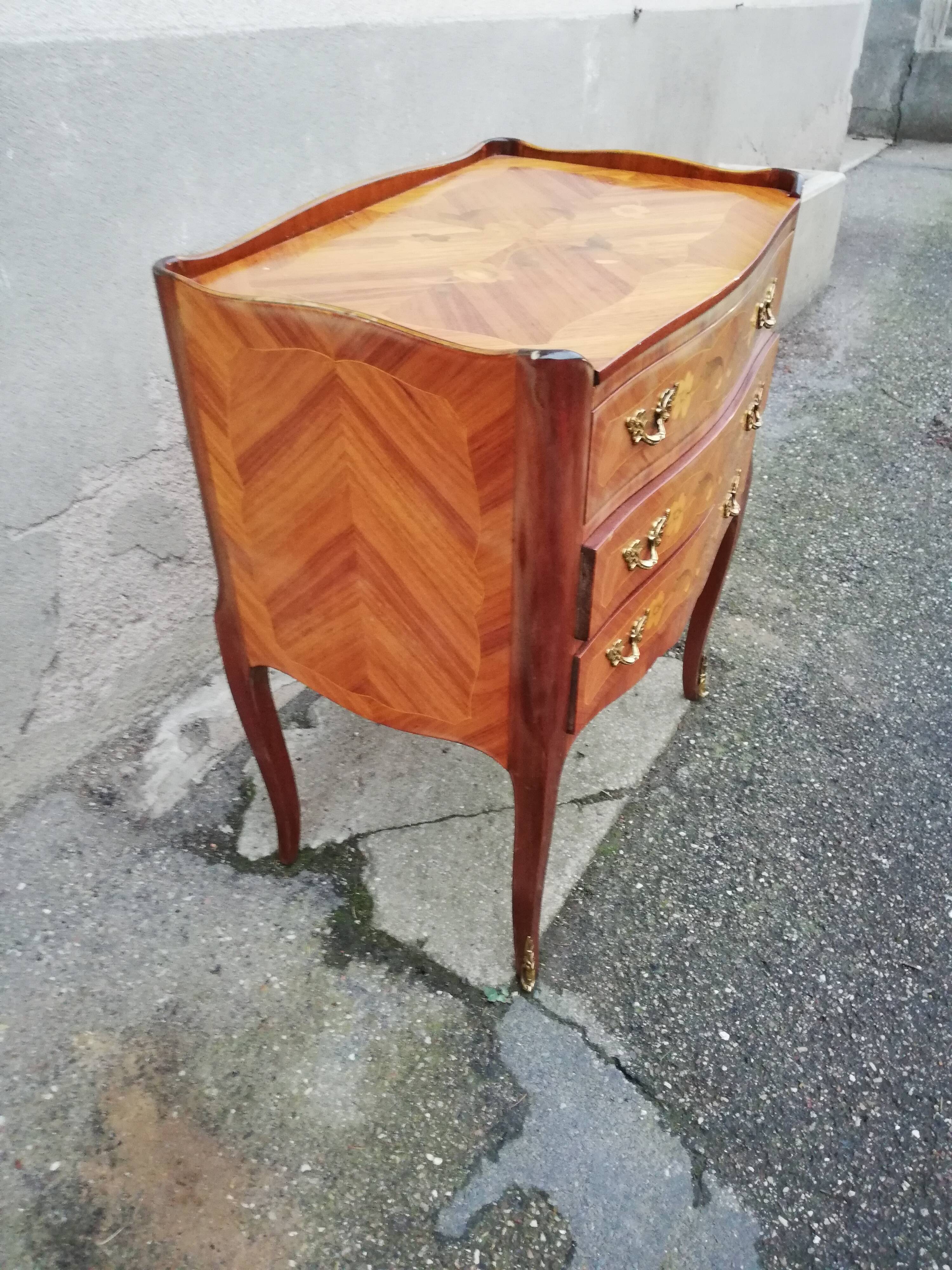 Chest of drawers 3 drawers Louis XV style