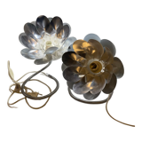 Pair of vintage flower bedside lamps