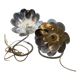 Pair of vintage flower bedside lamps