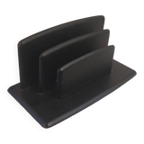 50's black leather letter holder