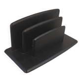 50's black leather letter holder