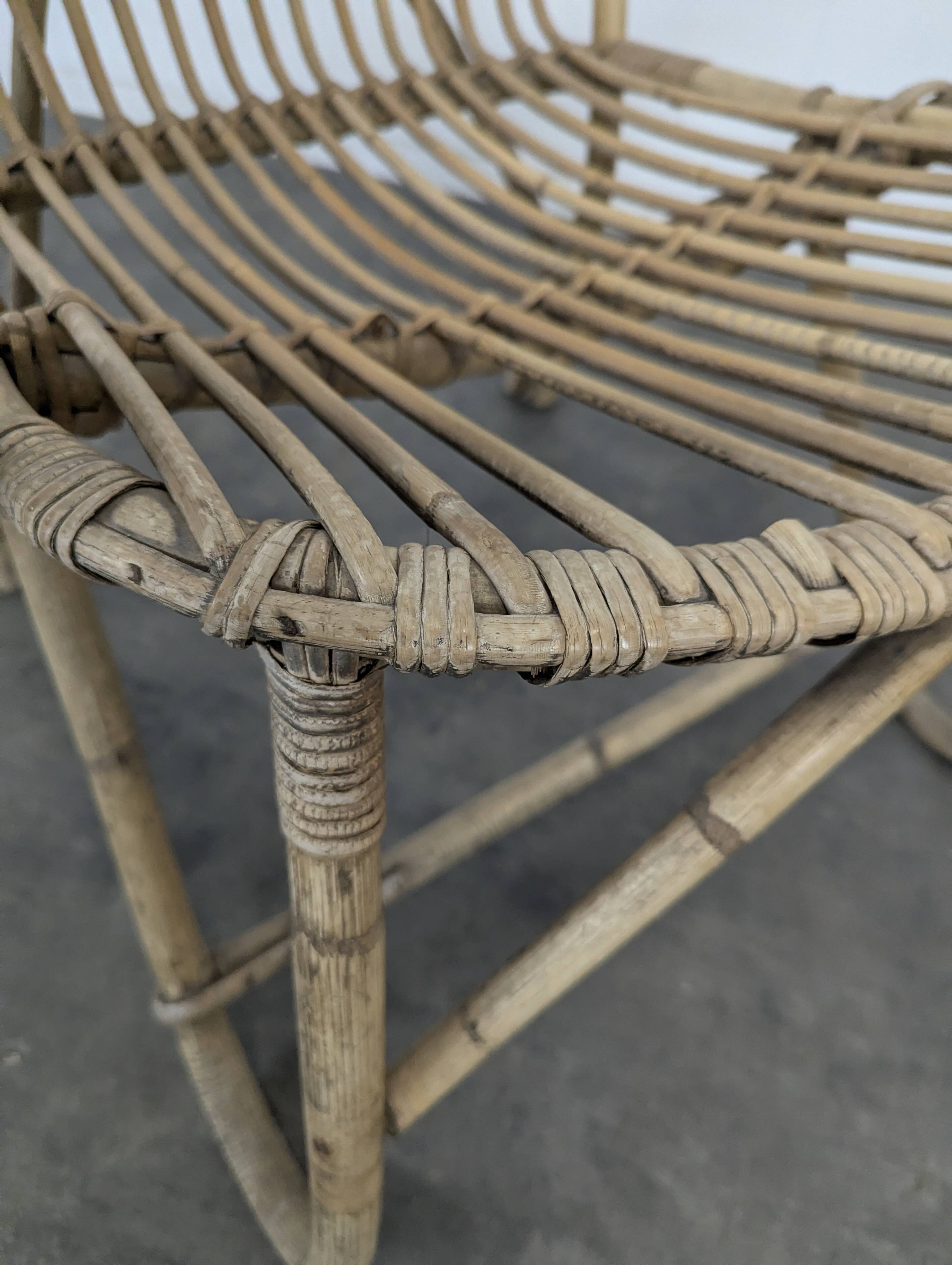 Bamboo and rattan armchair