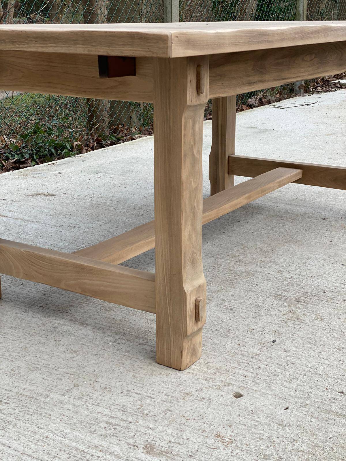 Renovated extendable farmhouse table in raw oak 255cm