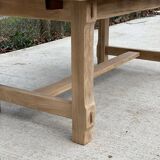 Renovated extendable farmhouse table in raw oak 255cm