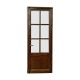 Solid oak passage gate glass door with large 20th century tiles