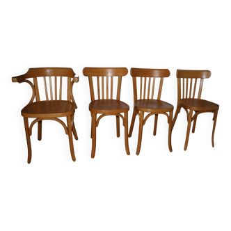 Lot of 3 chairs No. 31 and a Baumann armchair from 1960.