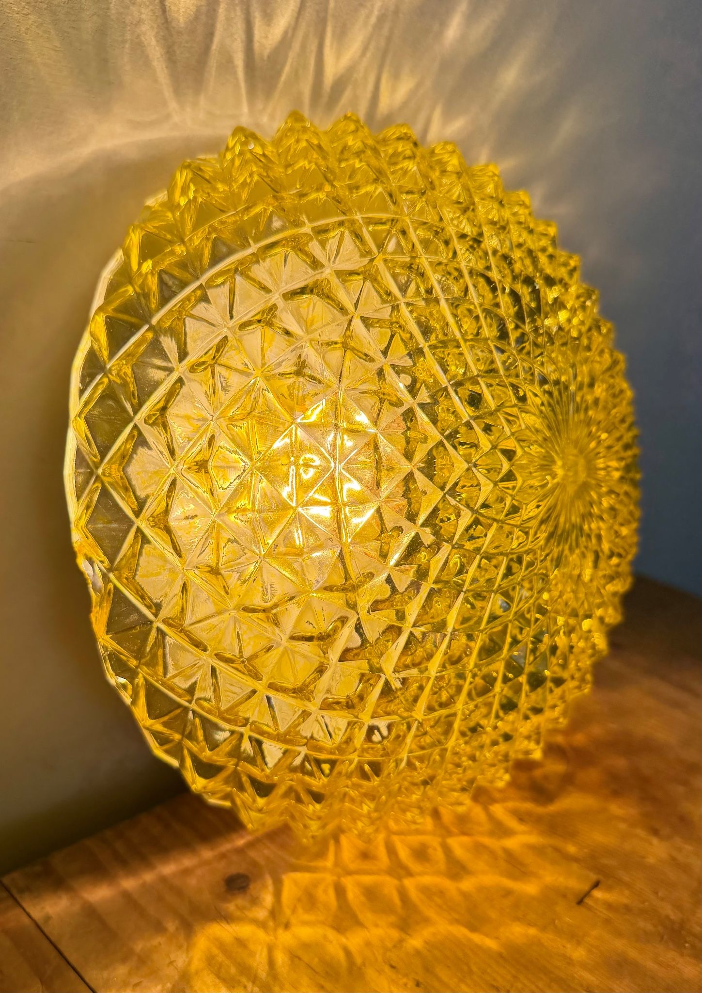 Vintage Glass Wall or Ceiling Light, 1970s
