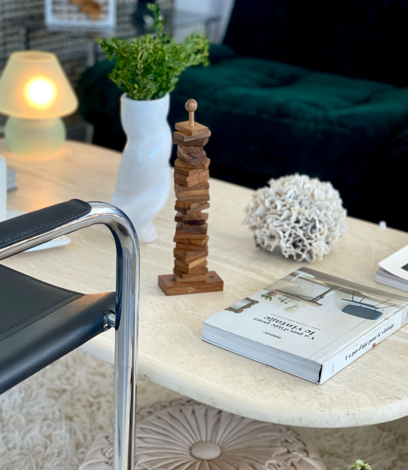 Vintage wooden domino game