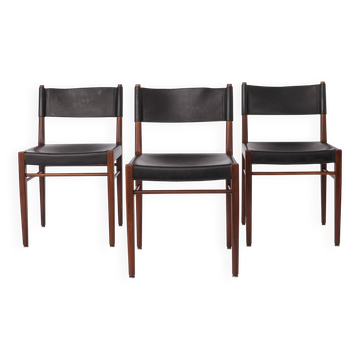 Ensemble de 3 chaises de salle à manger Helmut Magg – Modèle 3024 pour Deutsche Werkstätten