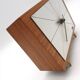 Rare mid century minimalist teak desk clock by zentra