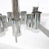 Pair of chandeliers from Sciolari 70 years chrome steel