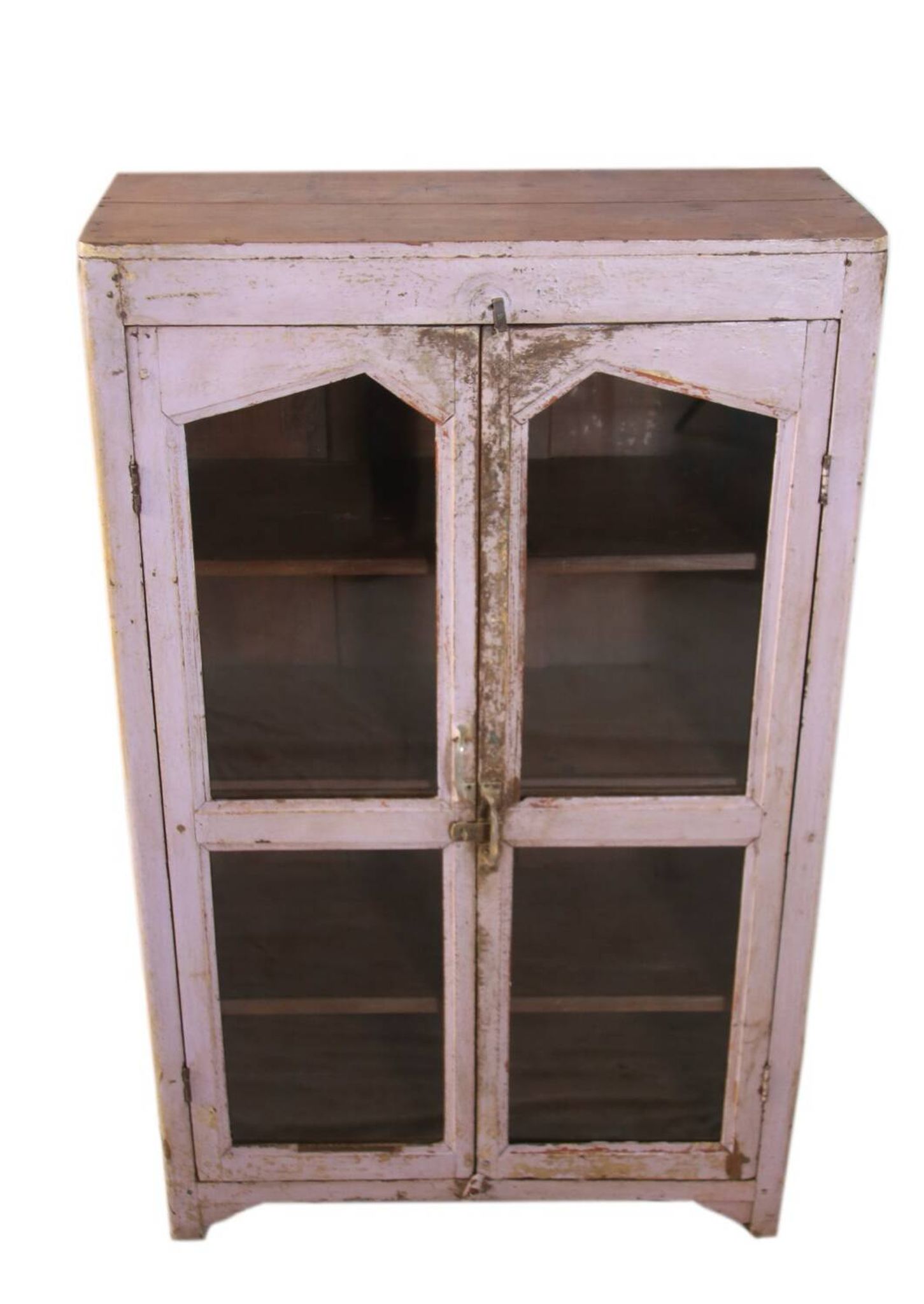 Armoire vitrée ancienne en teck birman